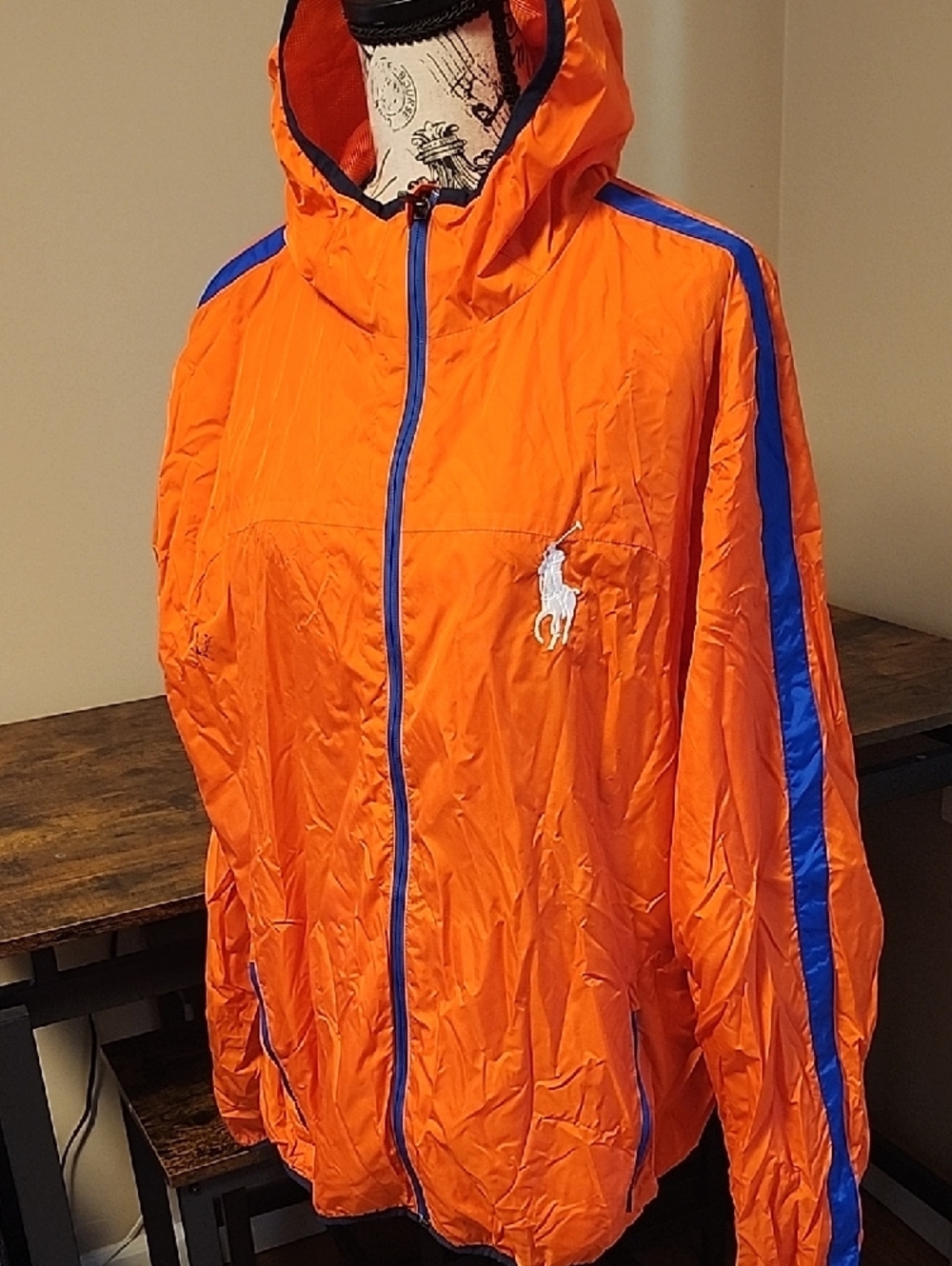 Polo by Ralph Lauren Orange and Blue Performance Hooded Jacket - Picture 2 of 9